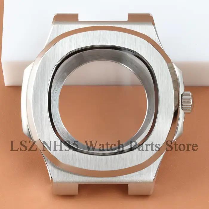 Boîtier de montre carré Nautilus modifié MOD 40mm NH35, dos Transparent pour Seiko NH35 NH36 NH38, m