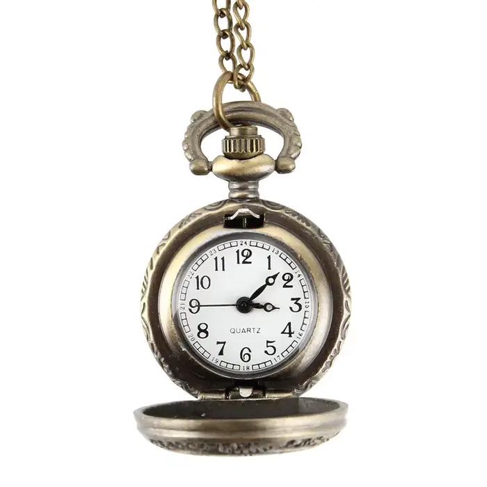 Mode ‌ Montre de poche vintage à cadran romain, double heure, cadeau parfait pour les voyageurs, les
