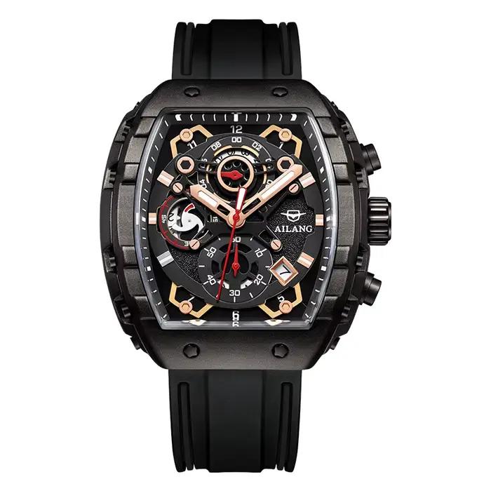 Montre AILANG de loisirs et de mode à quartz lumineuse avec calendrier, montre automatique carrée po