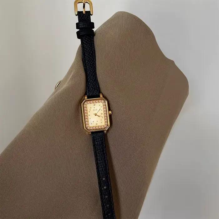 Montre à Quartz de luxe pour femmes, Vintage, diamant, horloge romaine, cuir exquis, mode dames, lux
