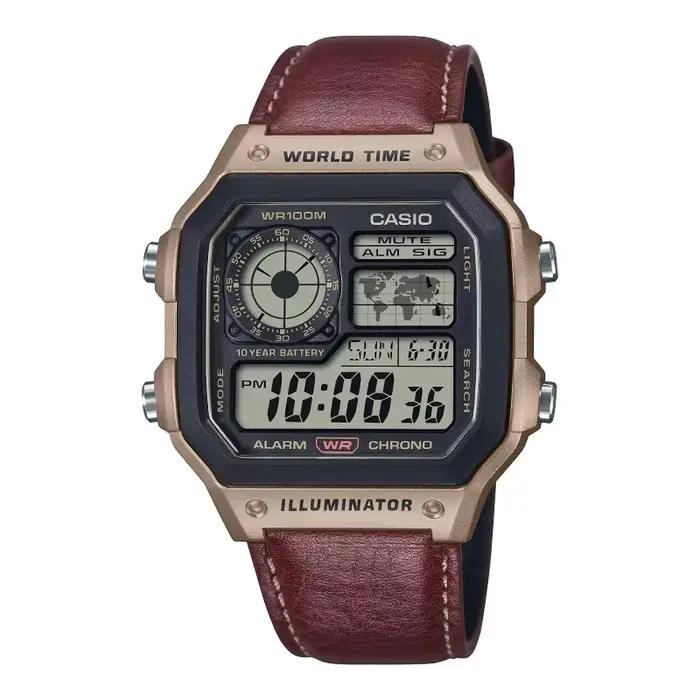 Montre électronique classique rétro Casio AE-1200WHL-5A, petite montre carrée multifonctionnelle, du