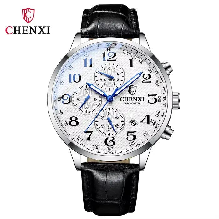 CHENXI-Montre chronographe à quartz étanche pour homme, montre-bracelet en acier inoxydable, haute q