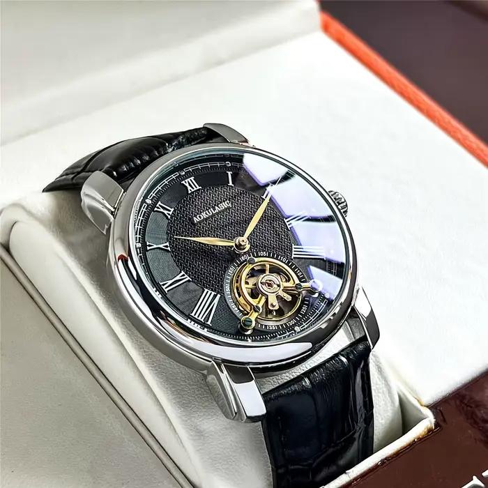 Montre mécanique automatique de luxe pour homme - Design ajouré élégant, style business décontracté 