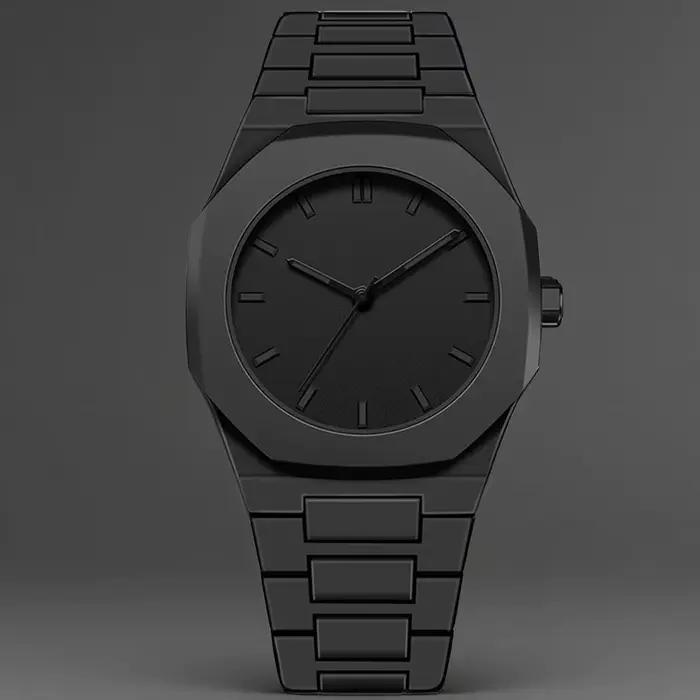 Nouvelle montre pour hommes à la mode Simple noir mâle montres à Quartz arabe numérique décontracté 