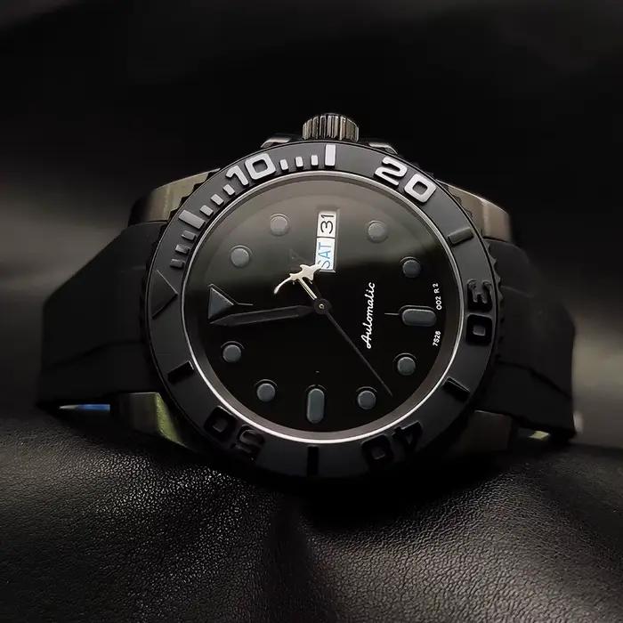 Montre mécanique automatique pour hommes, 40mm, boîtier PVD noir, verre saphir, mouvement japonais N