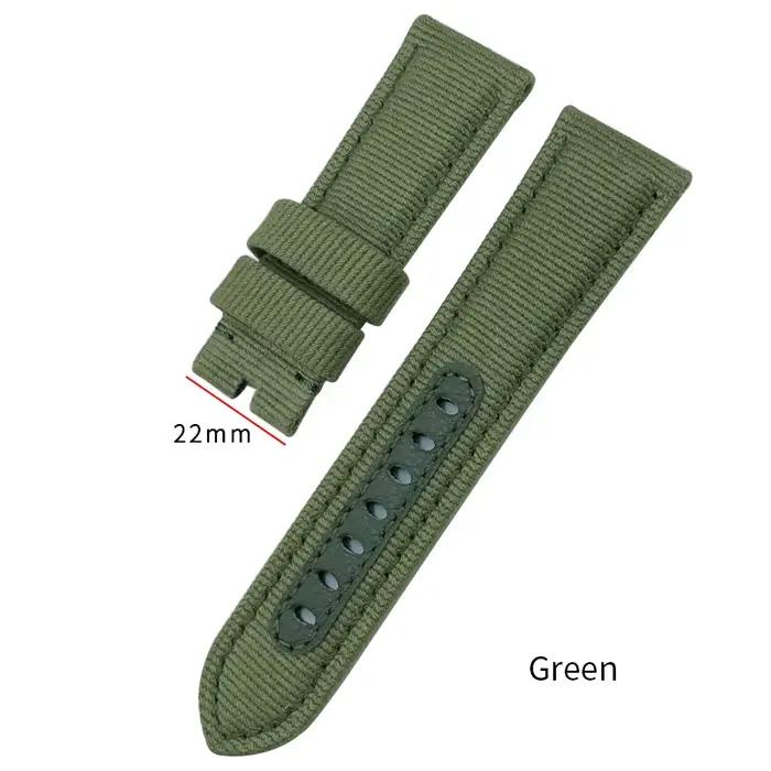 Bracelet de montre en nylon pour LUMINOR SUBMERSIBLE, PAM01287, 01288, 01289, bleu, vert, gris, toil