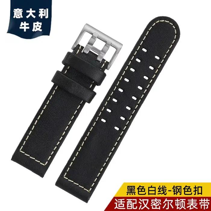 Bracelet de montre en cuir véritable pour hommes, 20mm 22mm, pour Hamilton Khaki Aviation H77616533 
