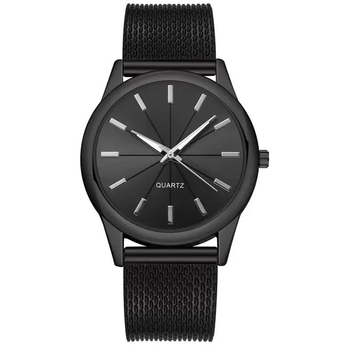 Montre magnétique en acier inoxydable pour femme, bracelet en maille, montres-bracelets de luxe, or,