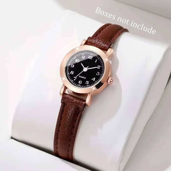 Montres à petit cadran pour femmes, montre-bracelet à Quartz analogique avec bracelet en cuir décont