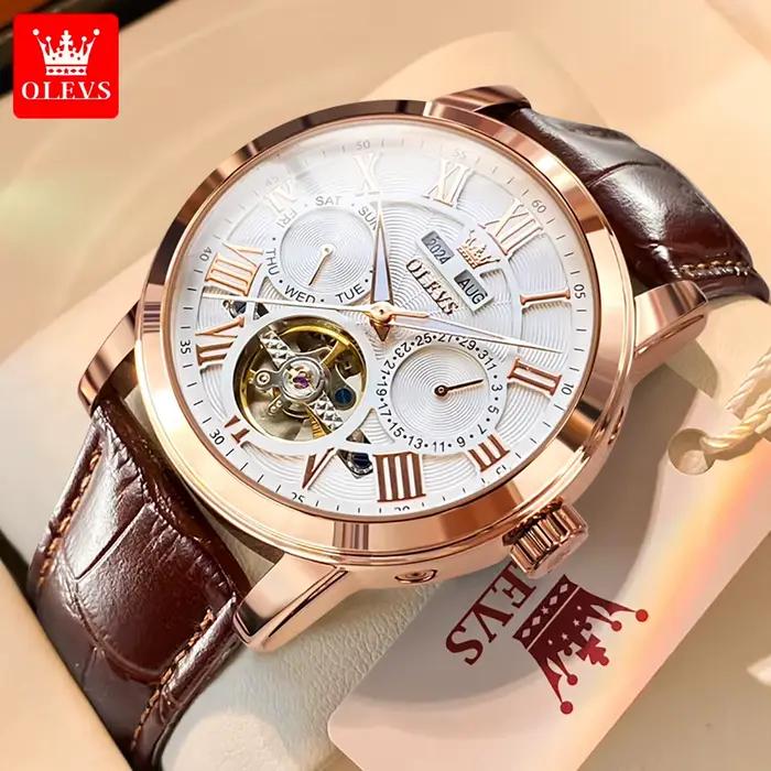 OLEVS 6668 hommes montres automatiques échelle romaine montre mécanique pour hommes haut de gamme ét