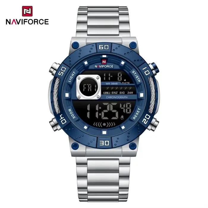 NAVIFORCE montre pour hommes montre de luxe veilleuse affaires étanche bracelet en acier inoxydable 
