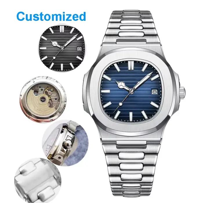 Montre automatique pour homme, boîtier en acier inoxydable 904L de 40 mm, cadran unique, mouvement m