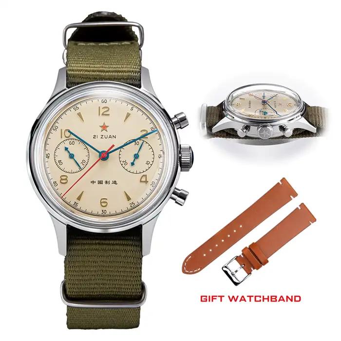 38mm 1963 montre pour hommes Polit chronographe montre-bracelet ST1901 mécanique originale Air Force