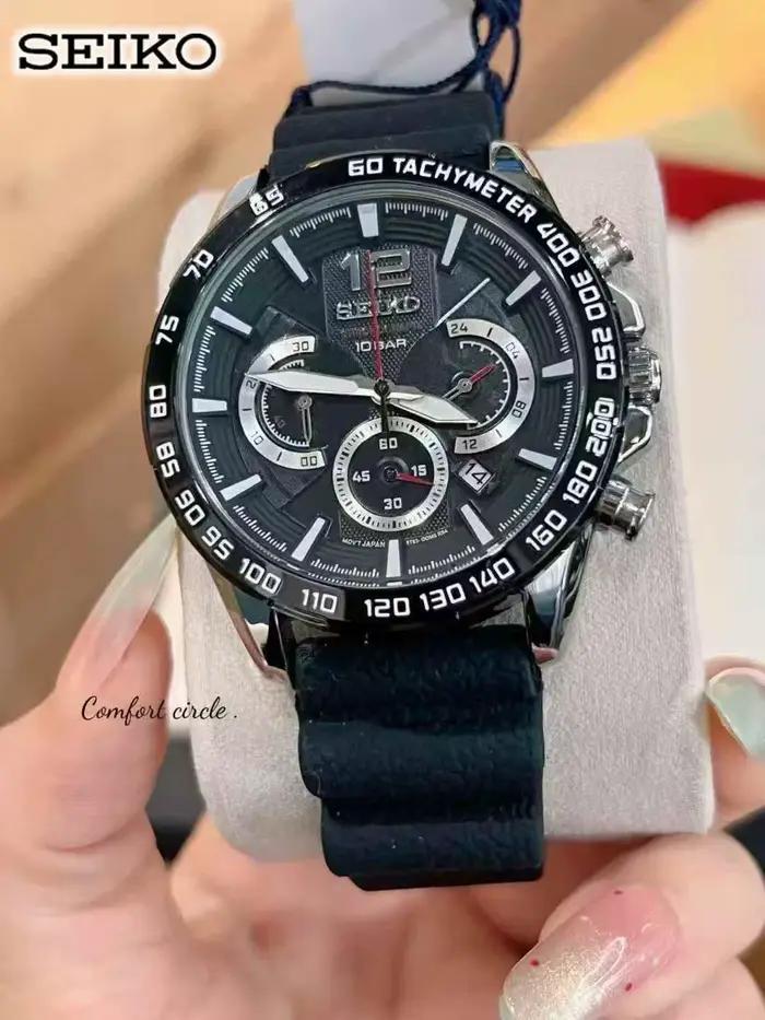Montre à quartz Seiko, montre de couple sportive et élégante, montre de calendrier pour hommes d'aff