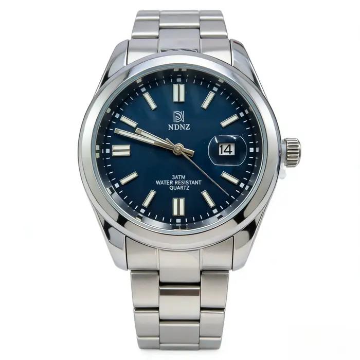 Montre à quartz pour homme NDNZ, cadran noir, bracelet en acier inoxydable, étanche 3ATM, montre-bra