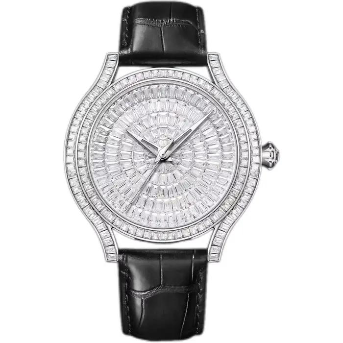 Montres automatiques pour hommes avec zircone cubique CZ, style hip-hop, luxe, montres mécaniques po