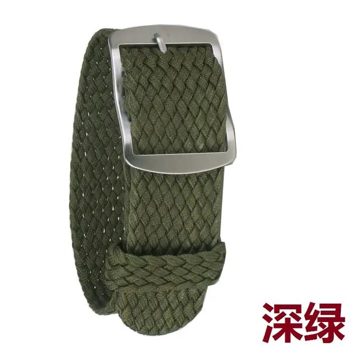Perlon Bracelet de montre en Nylon tissé Bracelet de Sport en tissu doux argent noir Bracelet à bouc