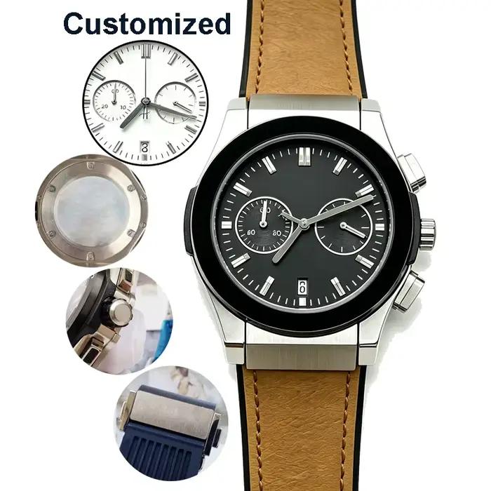 Nouvelle montre chronographe sportive pour homme, montre à quartz 42 mm, boîtier en acier inoxydable