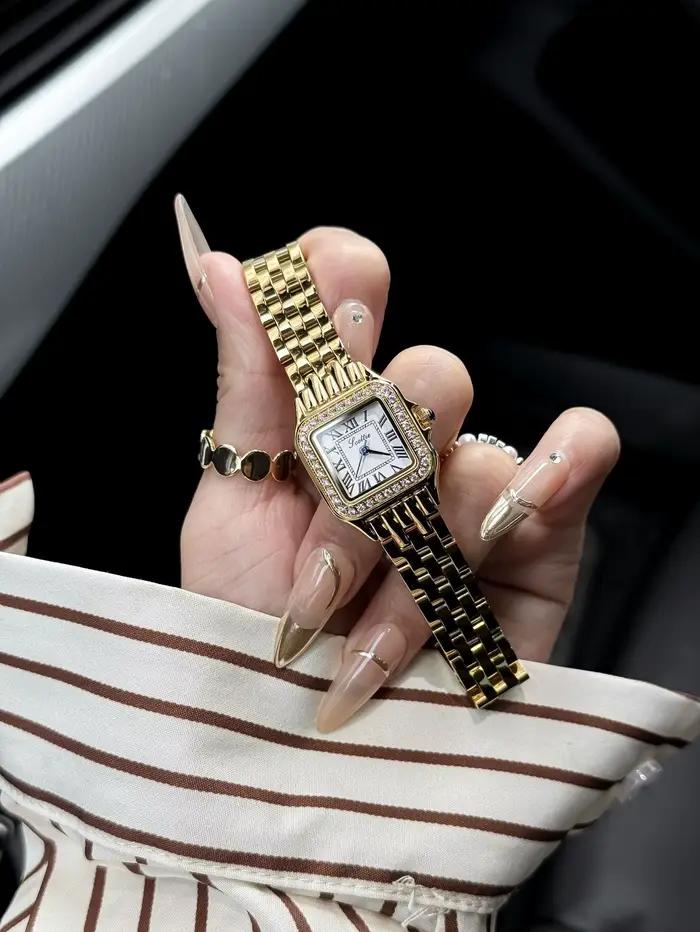 Montre-bracelet Scottie pour femmes et filles, montre femme en or rose et argent, acier inoxydable, 