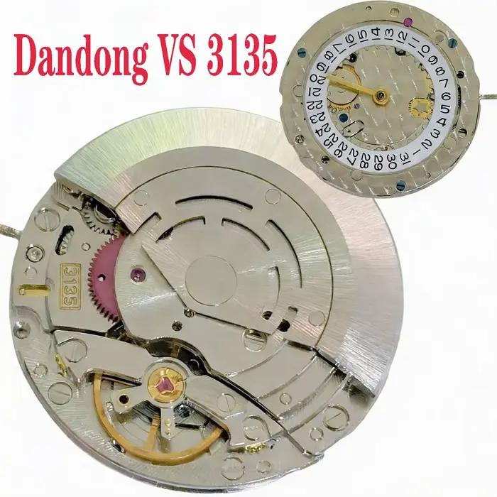 Mouvement mécanique automatique VSF 3135 de l'usine de Dandong, mouvement de montre à balancier bleu