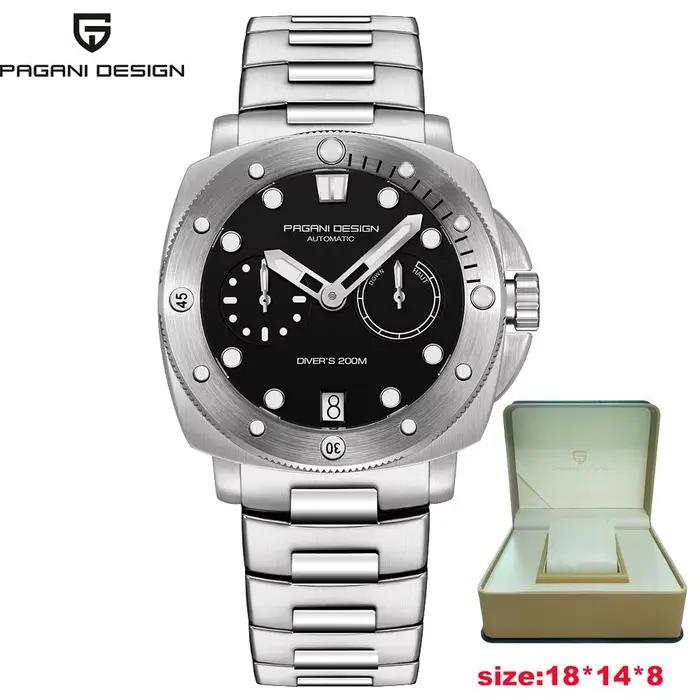 PAGANI DESIGN montre-bracelet mécanique automatique pour hommes CAL.2C10 saphir acier inoxydable mon