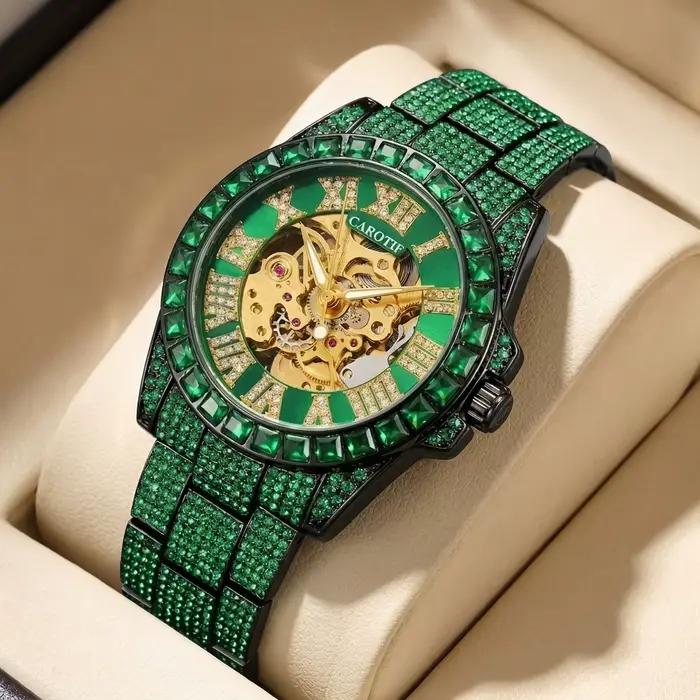 Une montre mécanique automatique gypsophila tourbillon élégante et décontractée pour hommes avec des