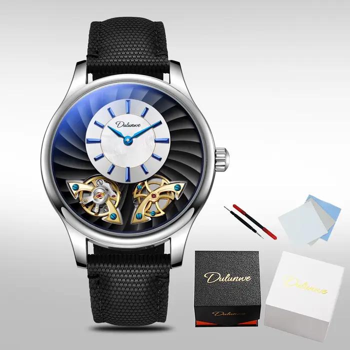 Montre automatique pour homme DULUNWE, style élégant, montre mécanique squelette, tourbillon, cadeau