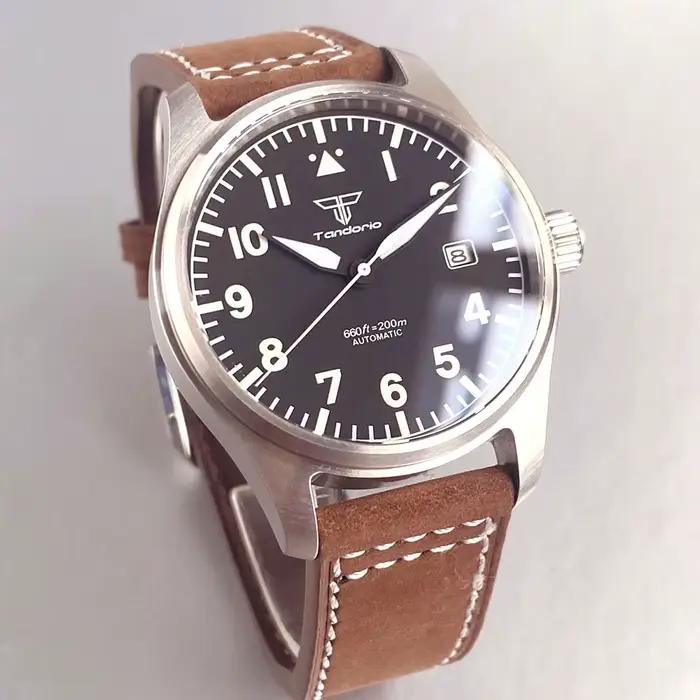 Montres de plongée pilote aviateur 39mm, montre mécanique automatique Miyota8215 pour hommes, étanch