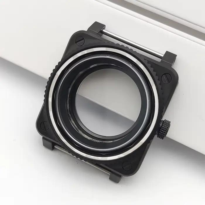 Boîtier de montre carré SKX007 42MM, boîtier NH35 adapté au mouvement japonais NH35 NH36 7S26 4R pou