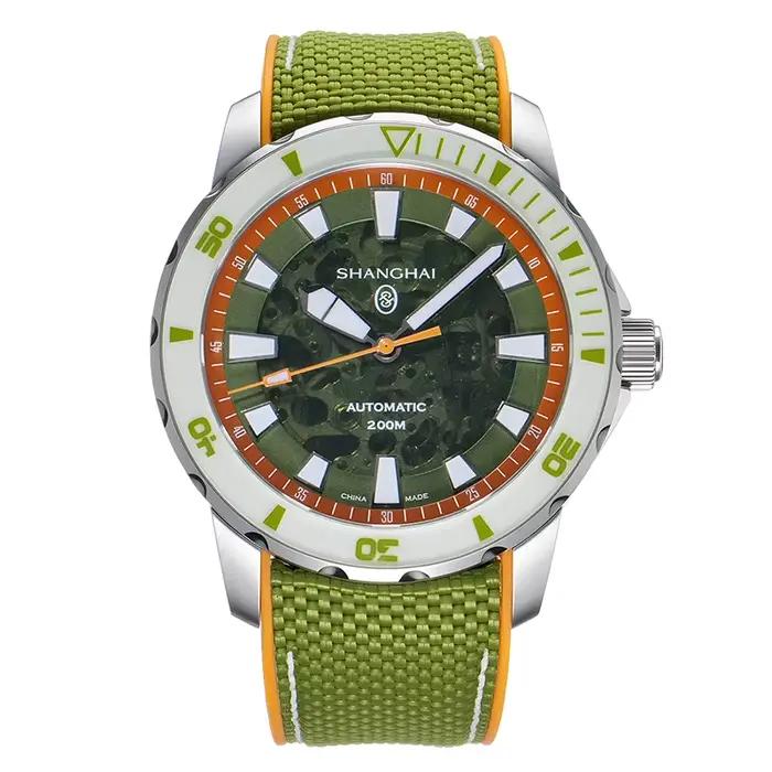 Montre de plongée lumineuse pour hommes, 41mm, étanche à 200M, mécanique, automatique, en acier inox