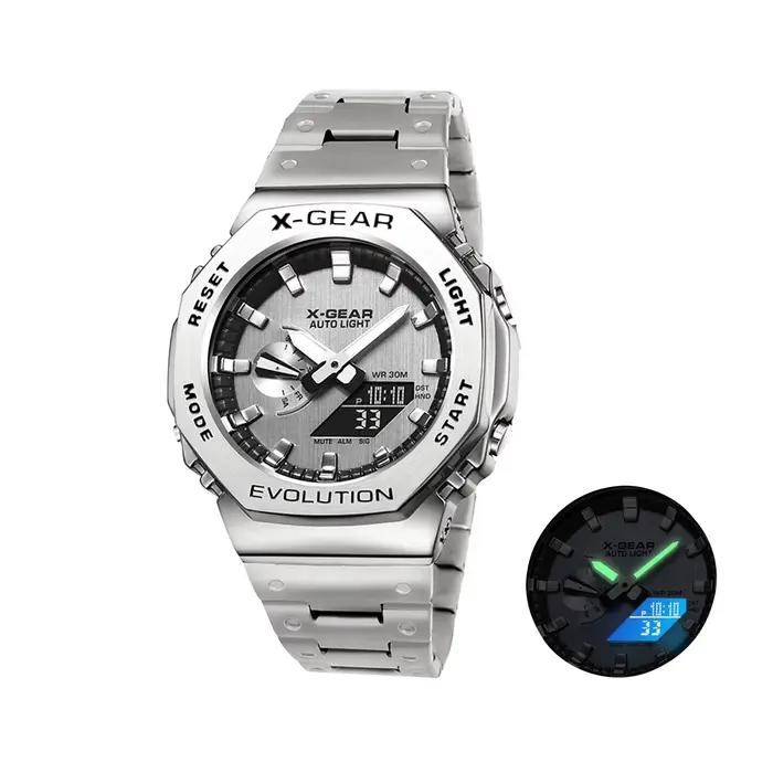 X-GEAR montre de sport numérique unisexe double affichage fonction complète boîtier en alliage LED g