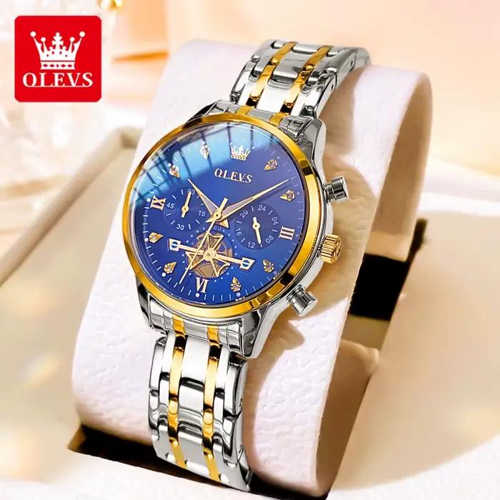 Montres OLEVS 2897 pour femmes, montre originale pour femmes, chronographe étanche, sport, affaires,
