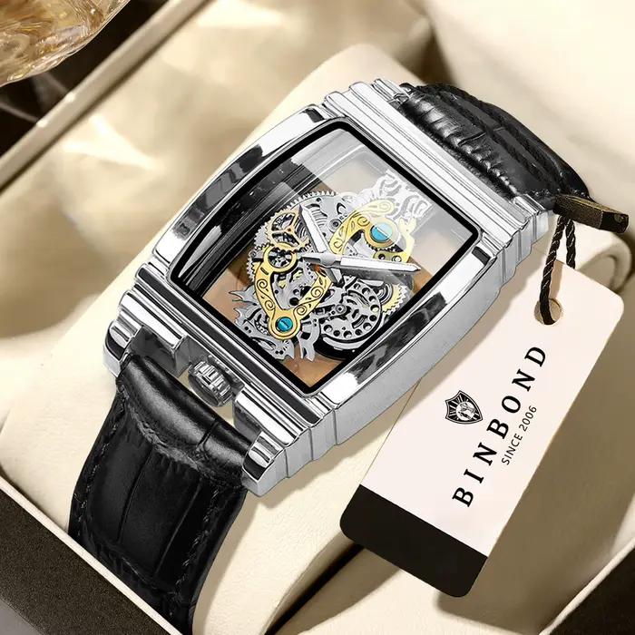 Montres à quartz vintage précises BINBOND pour hommes, montre de luxe lumineuse, étanche et robuste 