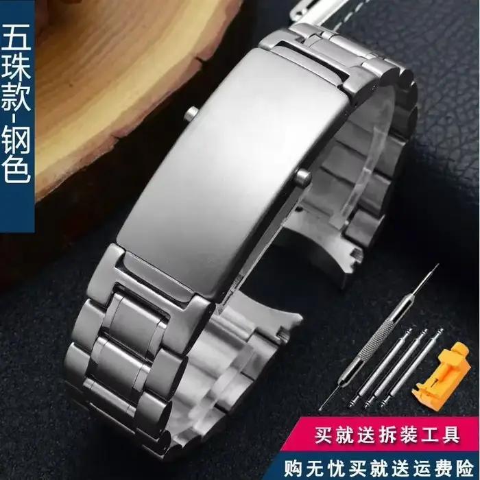Bracelets de montre en acier inoxydable pour hommes, bracelet en métal, accessoires de montre, brace