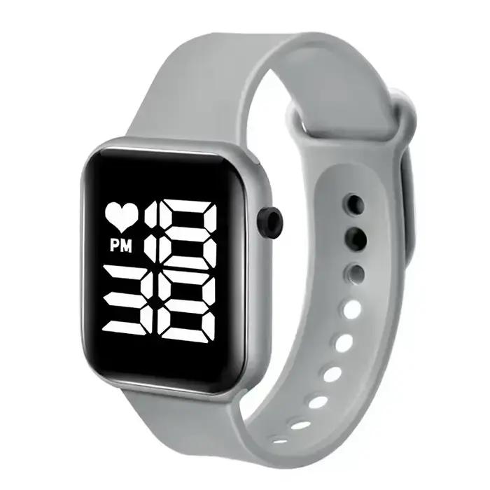 Montre numérique carrée pour femmes et hommes, montre électronique de sport pour enfants, grand écra