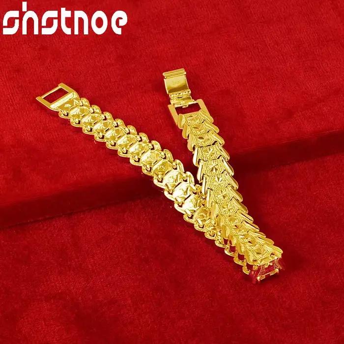 SHSTONE – bracelet de montre en or 18 carats pour femme, bijoux à la mode, chaîne à main pour hommes