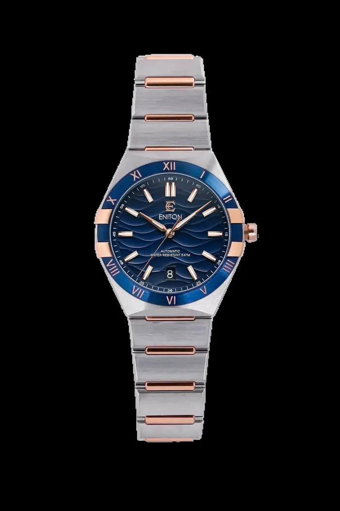 Montre de luxe mécanique ENITON 40 mm en or rose avec mouvement NH35, verre saphir de haute qualité,