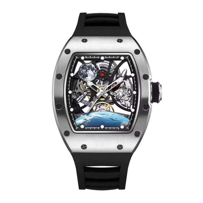 2026 nouveau design pagani hommes squelette montre haut de gamme en caoutchouc starp étanche lumineu
