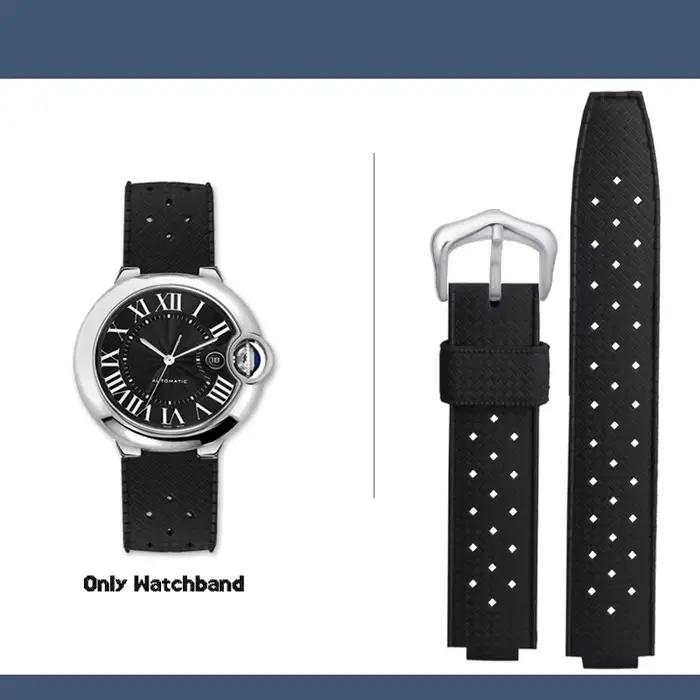 Bracelet de montre en silicone étanche pour homme, bracelet en caoutchouc, série W6901 WSBB, Black K