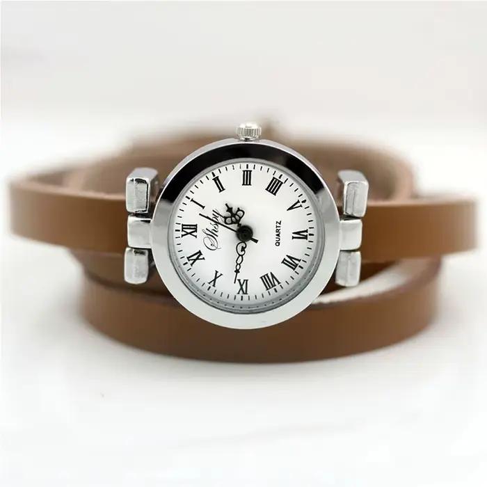 Shsby nouvelle mode vente chaude femmes longue en cuir femme montre ROMA Vintage montre femmes robe 