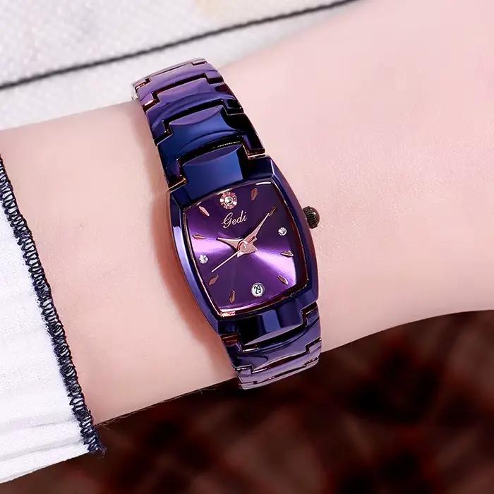 UTHAI CQ477 Nouvelle montre pour femme, calendrier incrusté de diamants, montre à quartz étanche, ho