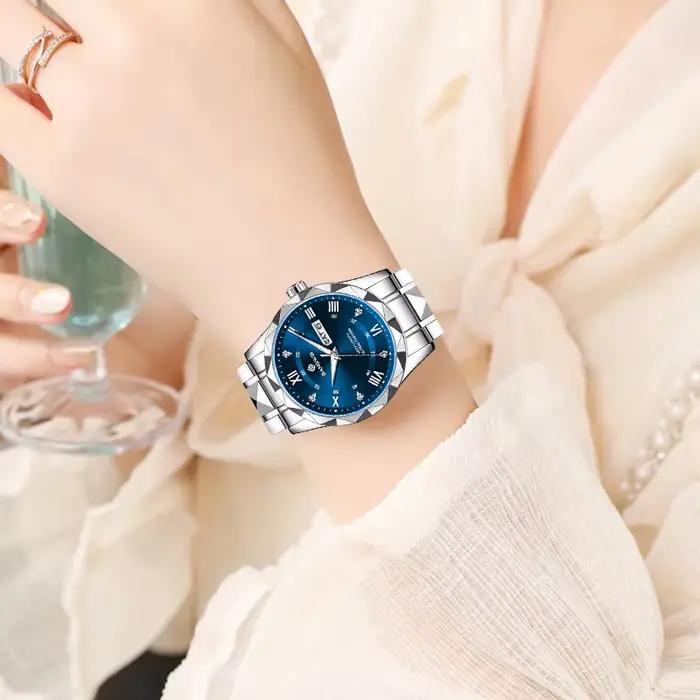 BANGWEI femme montre de luxe Elagant classique mode horloge affaires décontracté Date en acier inoxy