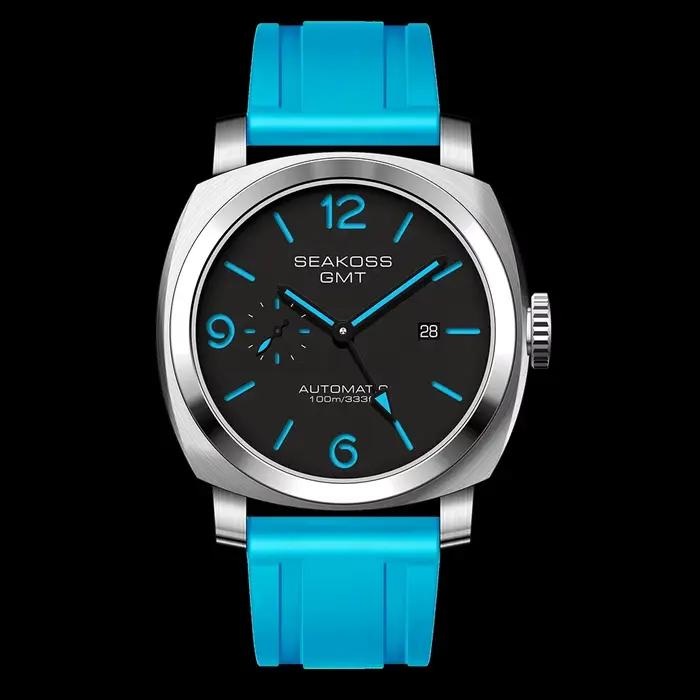 SEAKOSS 45mm plongée GMT montre automatique mécanique montres mouette ST2557 mouvement 10Bar calendr