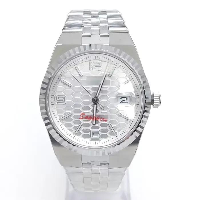 Montre pour homme 6 couleurs 40 mm dorée, automatique NH35, verre saphir, bracelet en acier, montre 