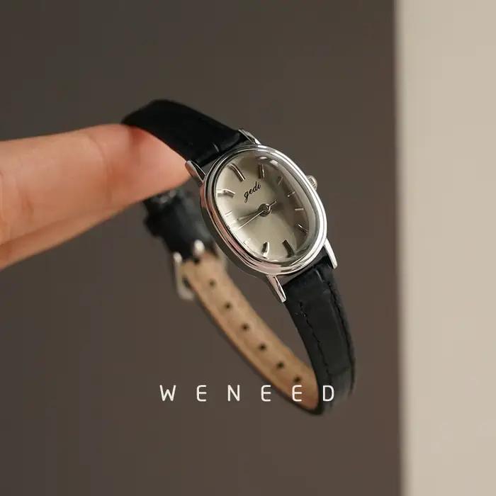 2025 mode Vintage ovale forme Quartz montres pour femmes élégant minimaliste bracelet en cuir vérita
