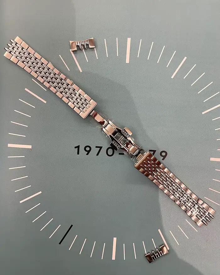 Merkur – Bracelet de montre en métal et acier inoxydable 316L, 20MM, étanche, doux pour la peau, rét