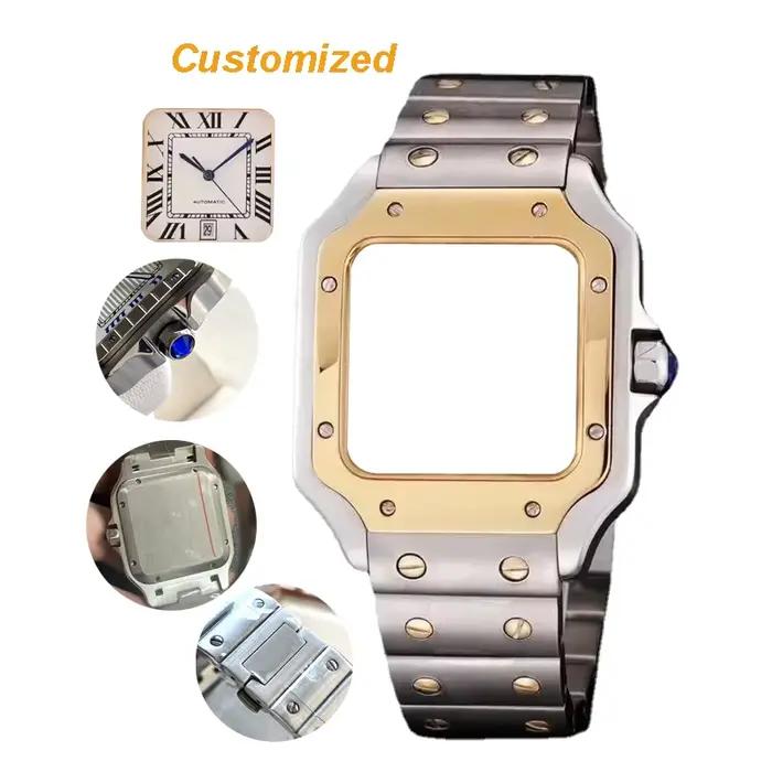 Montres automatiques pour hommes entièrement personnalisées de 39 mm, boîtier en acier inoxydable 90