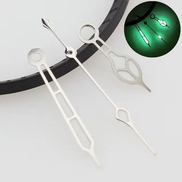 Aiguilles de montre Silver Alpinist NH35 vertes C3 luminescentes pour Seiko Mod Prospex SPB Style – 