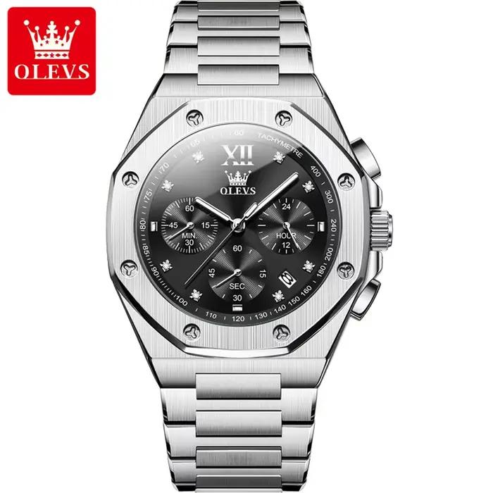 OLEVS 3626 montres pour hommes montre-bracelet originale en acier inoxydable chronographe multifonct
