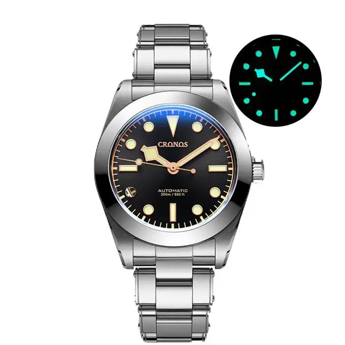 CRONOS – montre-bracelet automatique pour hommes, 39mm, mécanique de luxe, C3/BGW-9, plongeur lumine